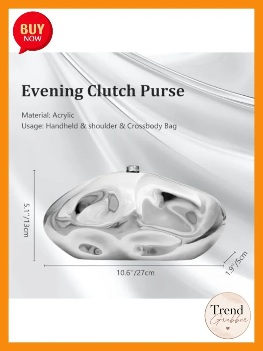 Acrylic Clutch Purse for Women Detachable Chain Crossbody Shoulder Bag Evening